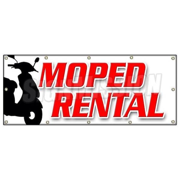 Signmission MOPED RENTAL BANNER SIGN scooters bikes rent carts kayak motorbike B-120 Moped Rental - main